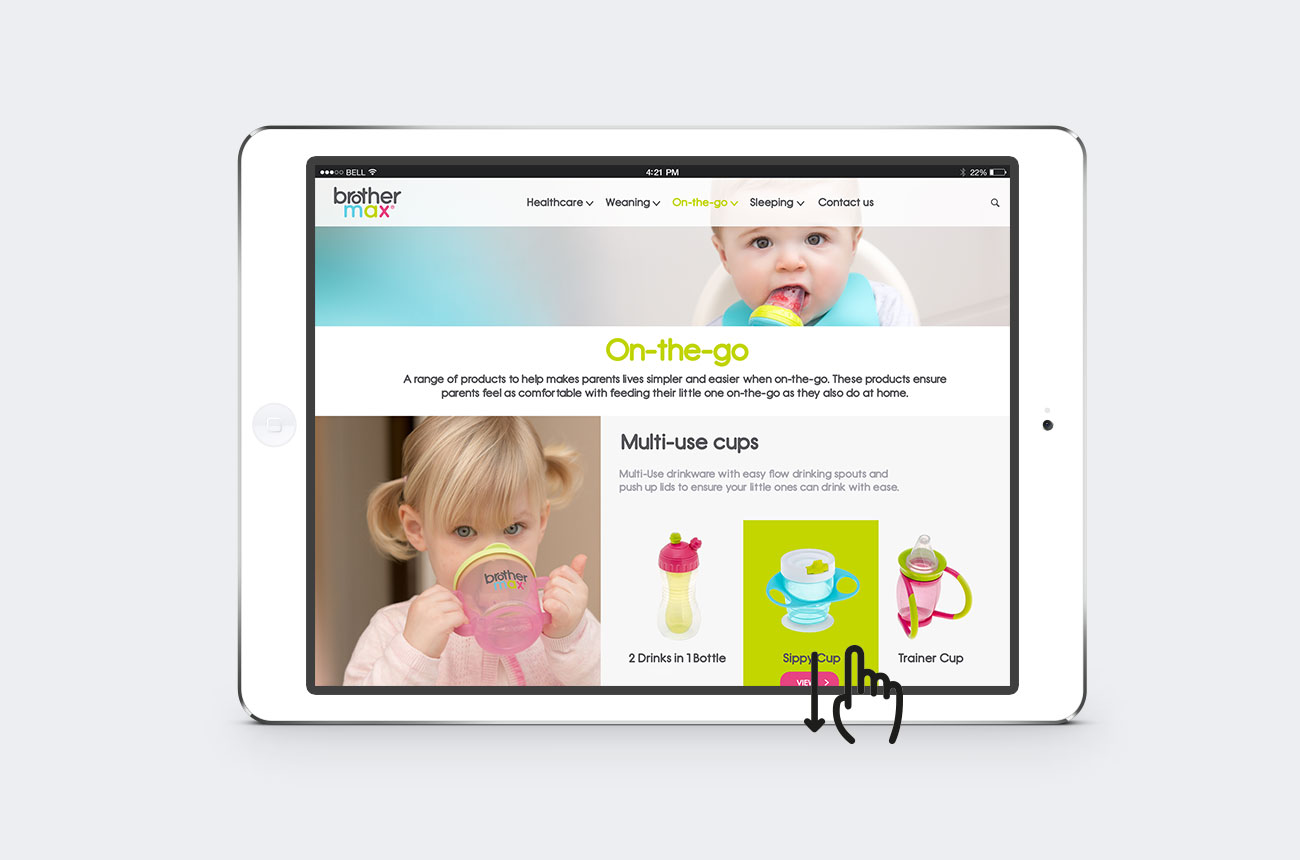 website user interface